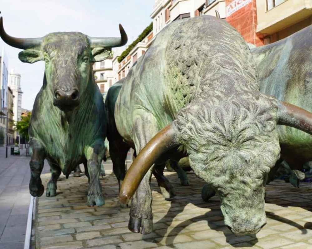 Pamplona Bull Statues